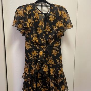 Princess Polly Ina Mini Dress- Black and Orange- Size 8